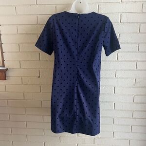 XS Navy Velvet Polka Dot Dress